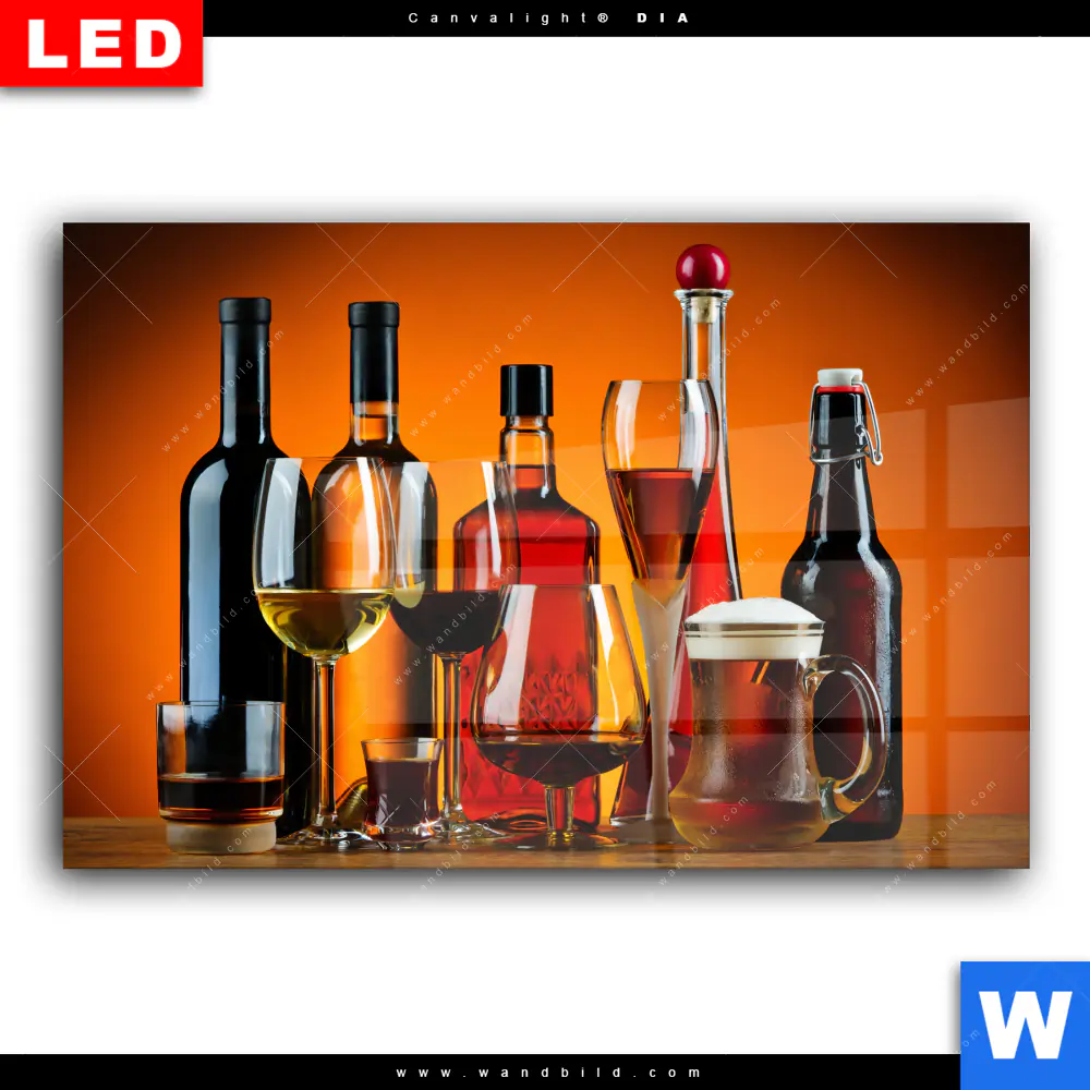 Wechselmotiv Acrylglas Canvalight® DIA | Stillleben Flaschen Gläser | Querformat - Image 2
