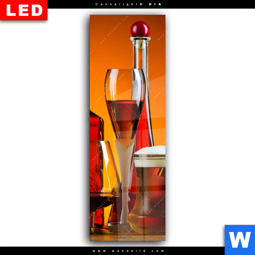 Wechselmotiv Acrylglas Canvalight® DIA | Stillleben Flaschen Gläser | Schmal - Image 2