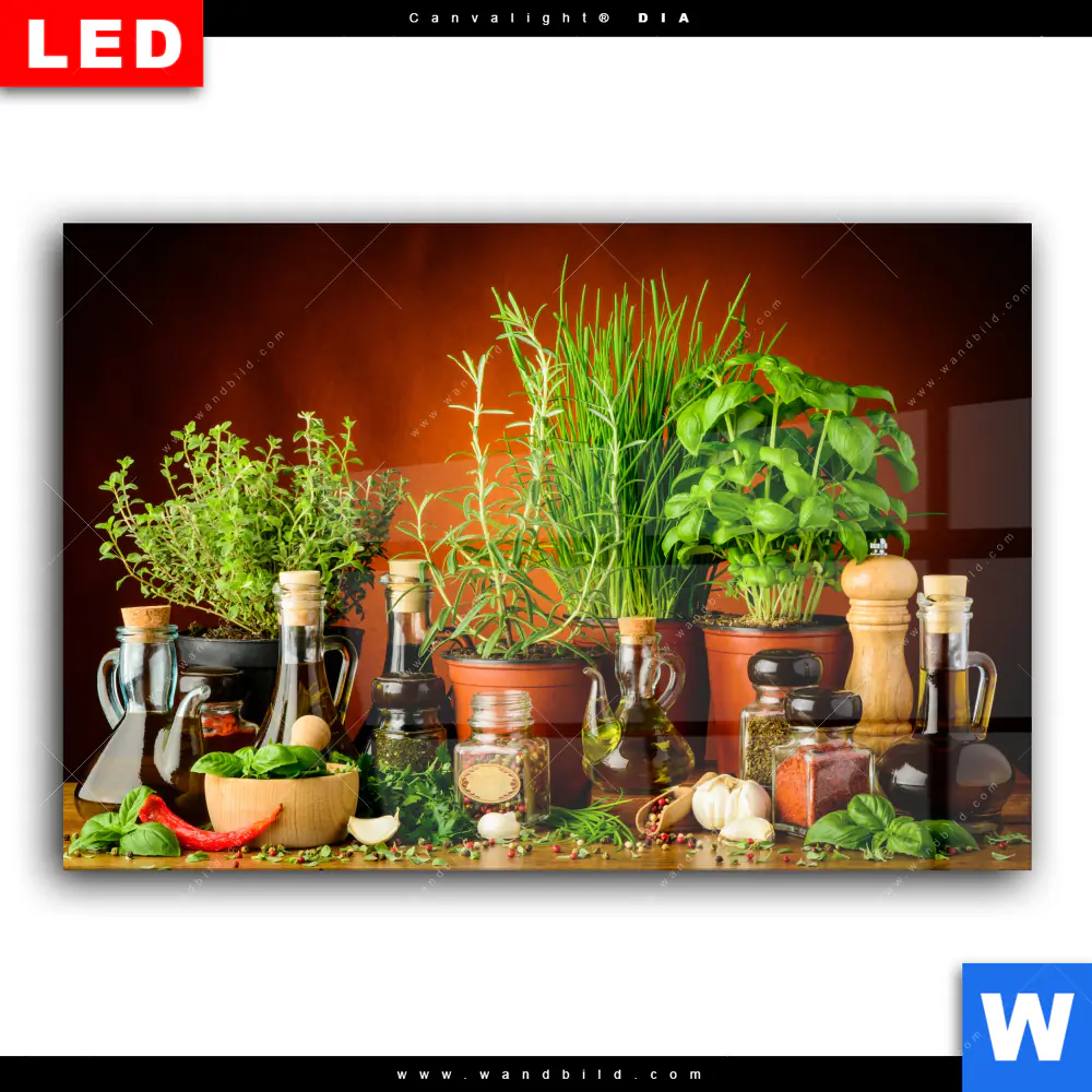Wechselmotiv Acrylglas Canvalight® DIA | Stillleben mit mediterranen Kräutern | Querformat - Image 2