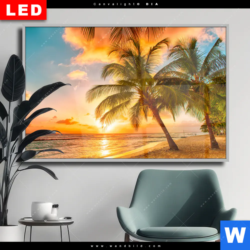 Wechselmotiv Acrylglas Canvalight® DIA | Strand von Barbados | Querformat