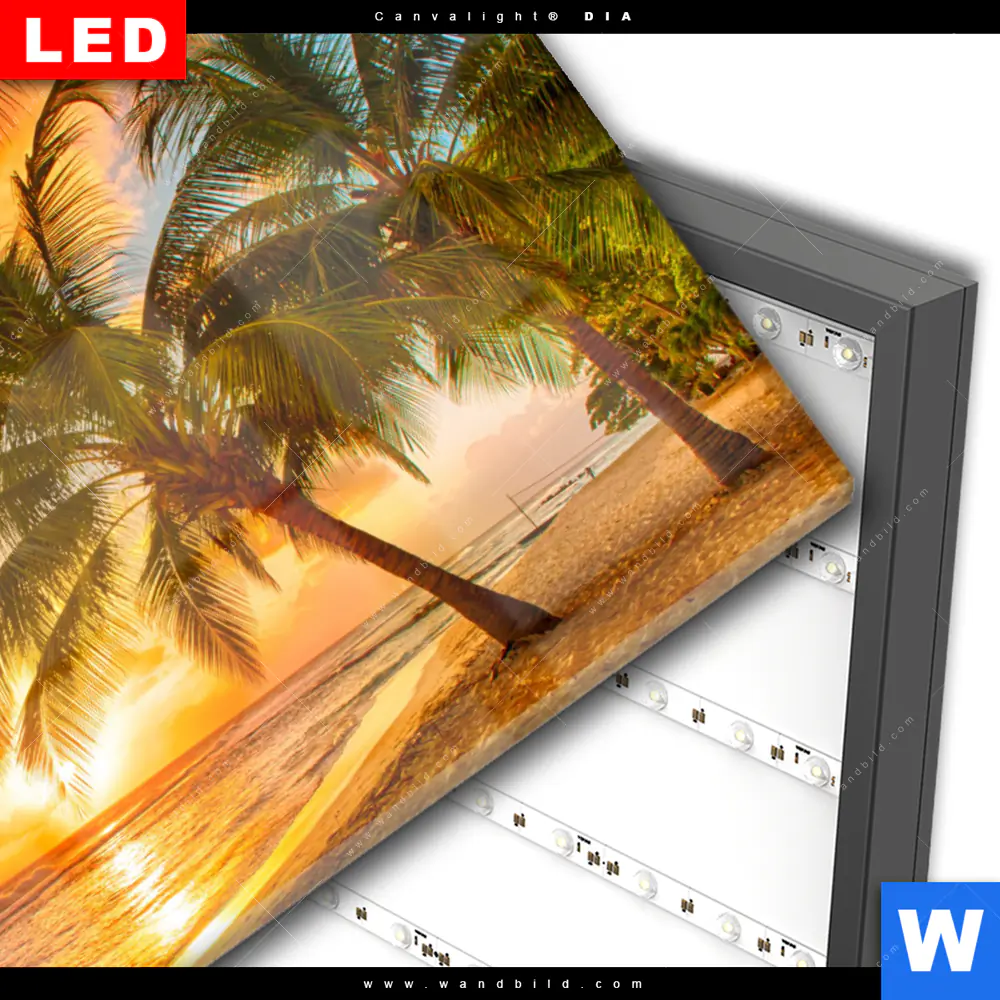 Wechselmotiv Acrylglas Canvalight® DIA | Strand von Barbados | Querformat - Image 3