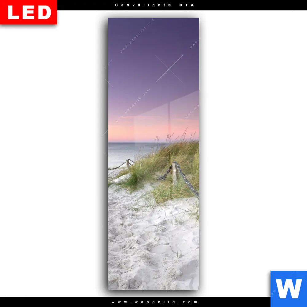 Wechselmotiv Acrylglas Canvalight® DIA | Strandweg im Sonnenuntergang | Schmal - Image 2