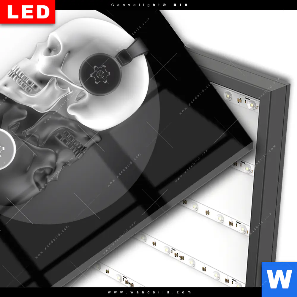 Wechselmotiv Acrylglas Canvalight® DIA | Totenkopf Yin Yang | Quadrat - Image 3