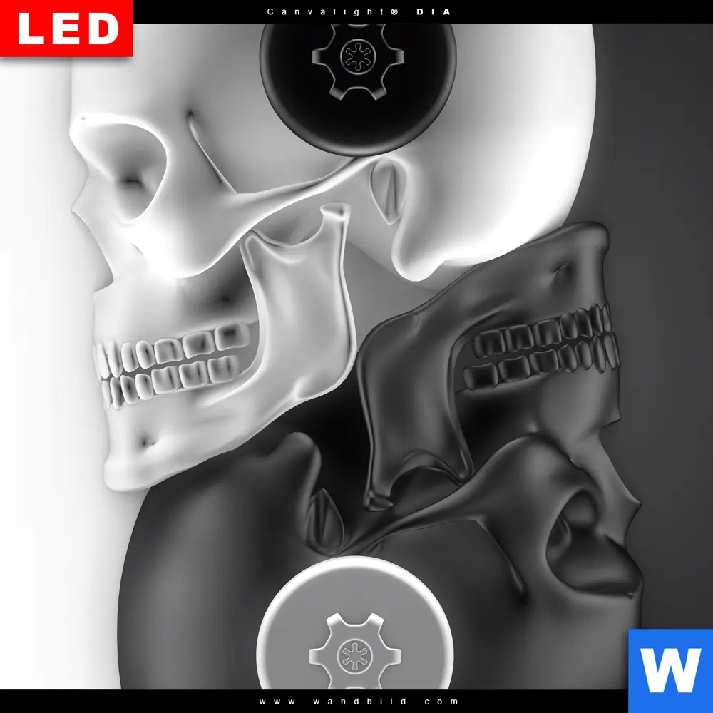 Wechselmotiv Acrylglas Canvalight® DIA | Totenkopf Yin Yang | Quadrat - Image 4