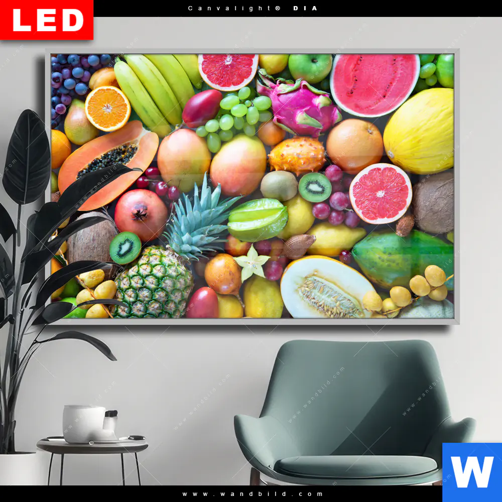 Wechselmotiv Acrylglas Canvalight® DIA | Tropische Früchte | Querformat