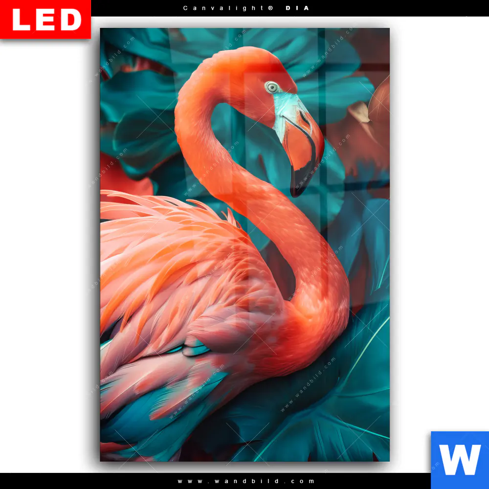 Wechselmotiv Acrylglas Canvalight® DIA | Tropischer Flamingo Traum | Hochformat - Image 2