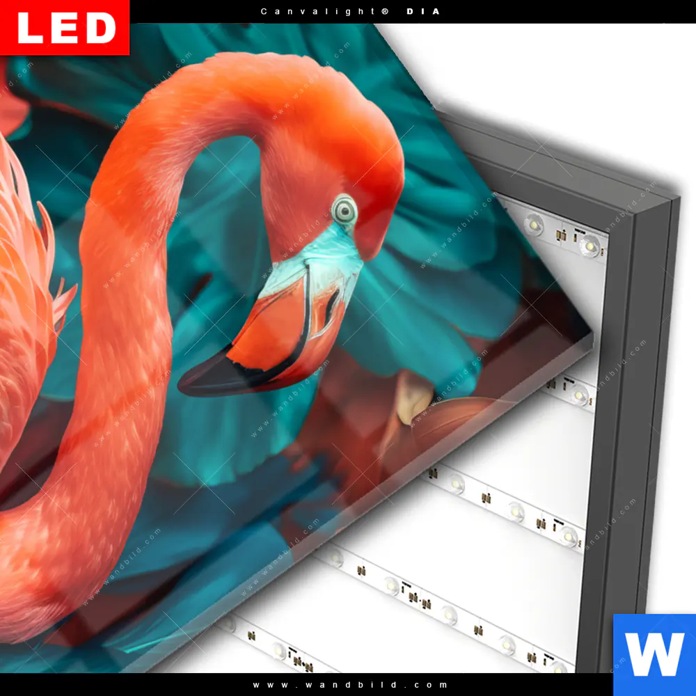 Wechselmotiv Acrylglas Canvalight® DIA | Tropischer Flamingo Traum | Hochformat - Image 3