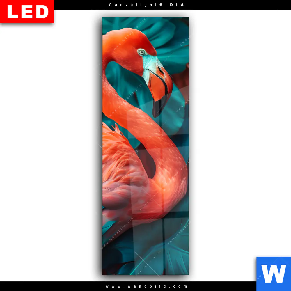 Wechselmotiv Acrylglas Canvalight® DIA | Tropischer Flamingo Traum | Schmal - Image 2
