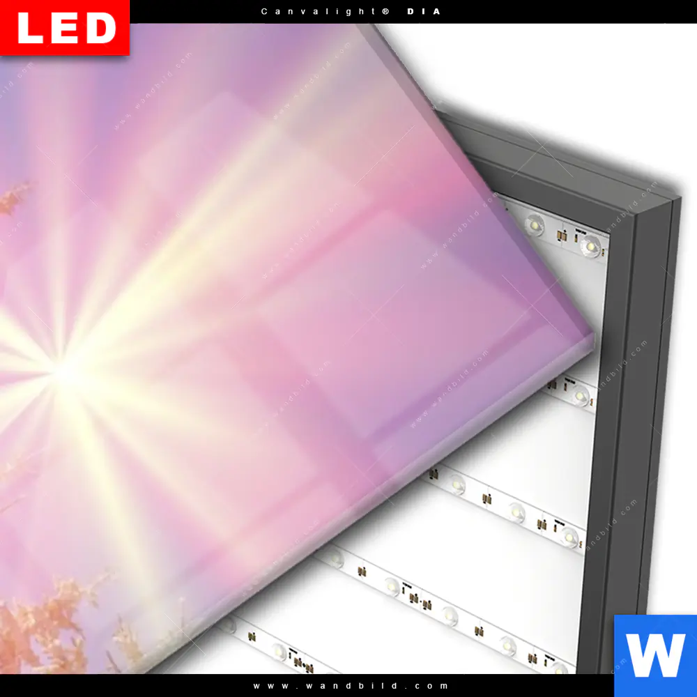 Wechselmotiv Acrylglas Canvalight® DIA | Verschneiter Wald | Schmal - Image 3
