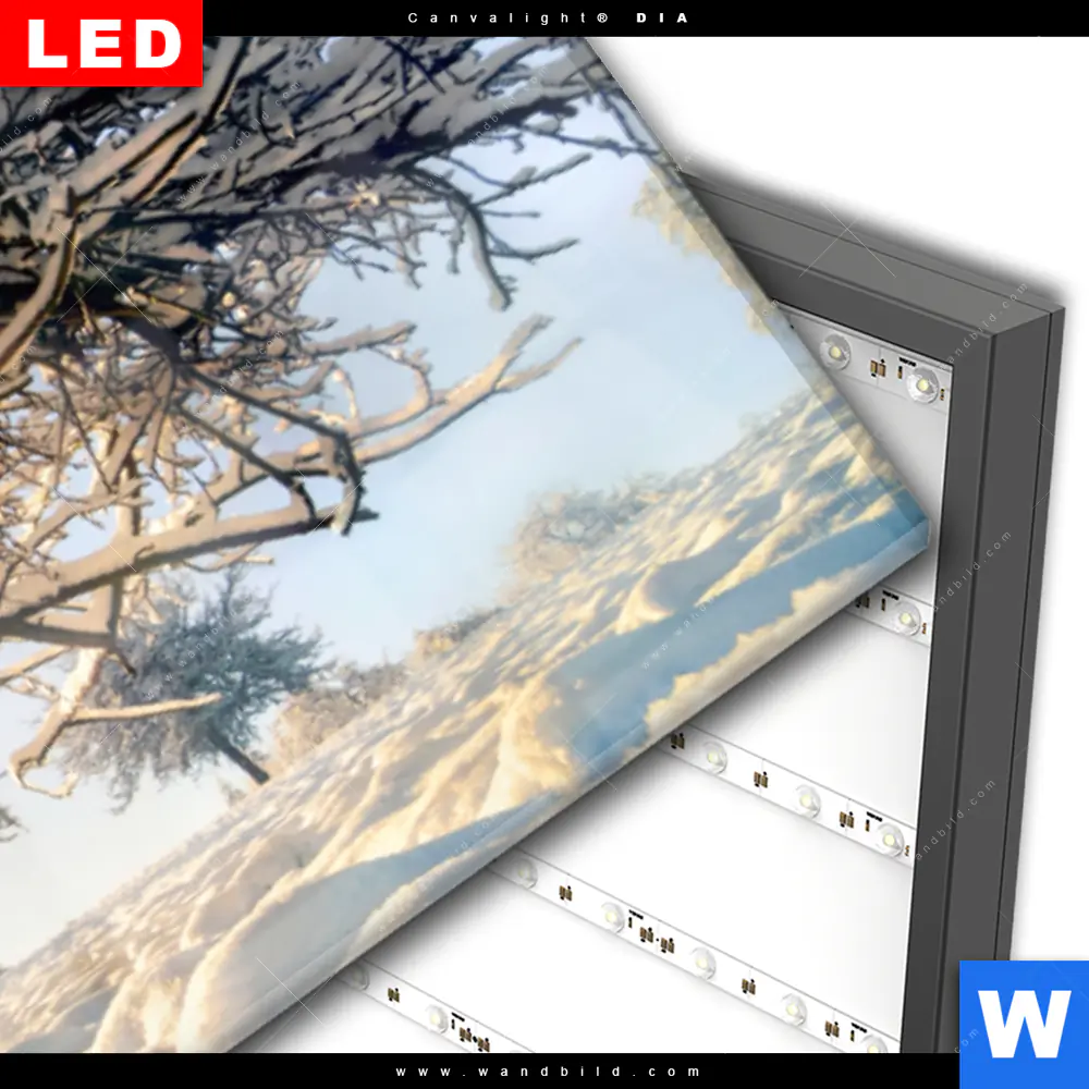 Wechselmotiv Acrylglas Canvalight® DIA | Verzauberte Winterlandschaft | Panorama - Image 3