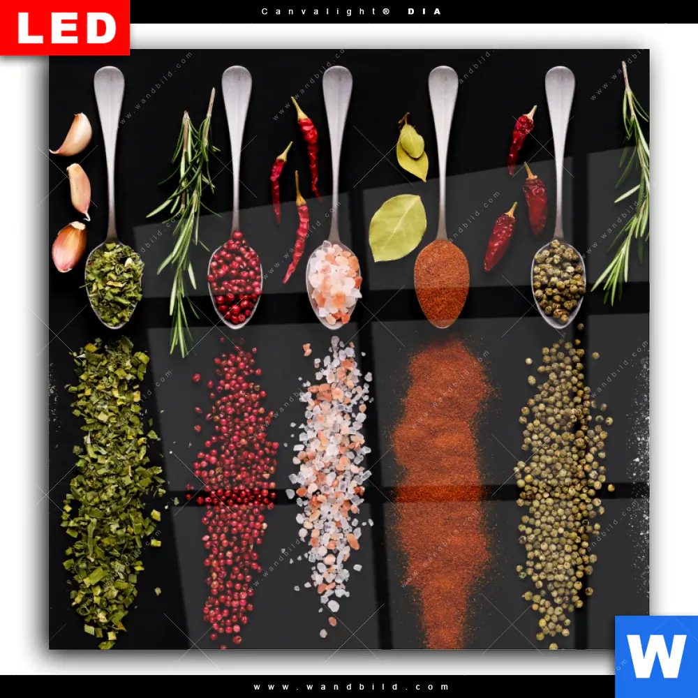 Wechselmotiv Acrylglas Canvalight® DIA | Vielfalt an exotischen Gewürzen | Quadrat - Image 2