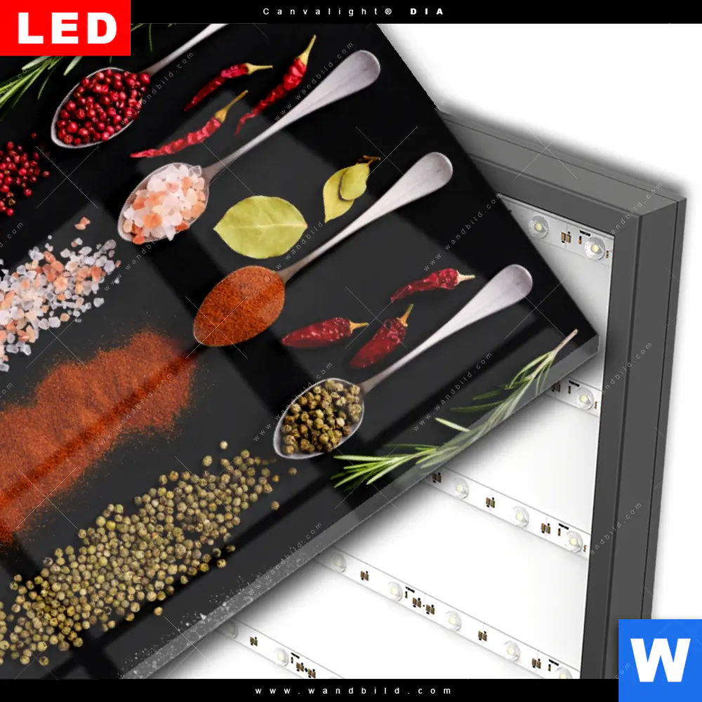 Wechselmotiv Acrylglas Canvalight® DIA | Vielfalt an exotischen Gewürzen | Quadrat - Image 3