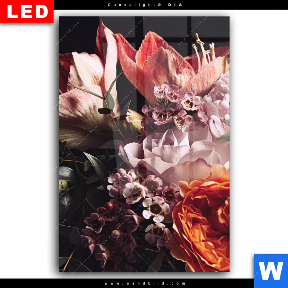 Wechselmotiv Acrylglas Canvalight® DIA | Vintage Blumenstrauß | Hochformat - Image 2