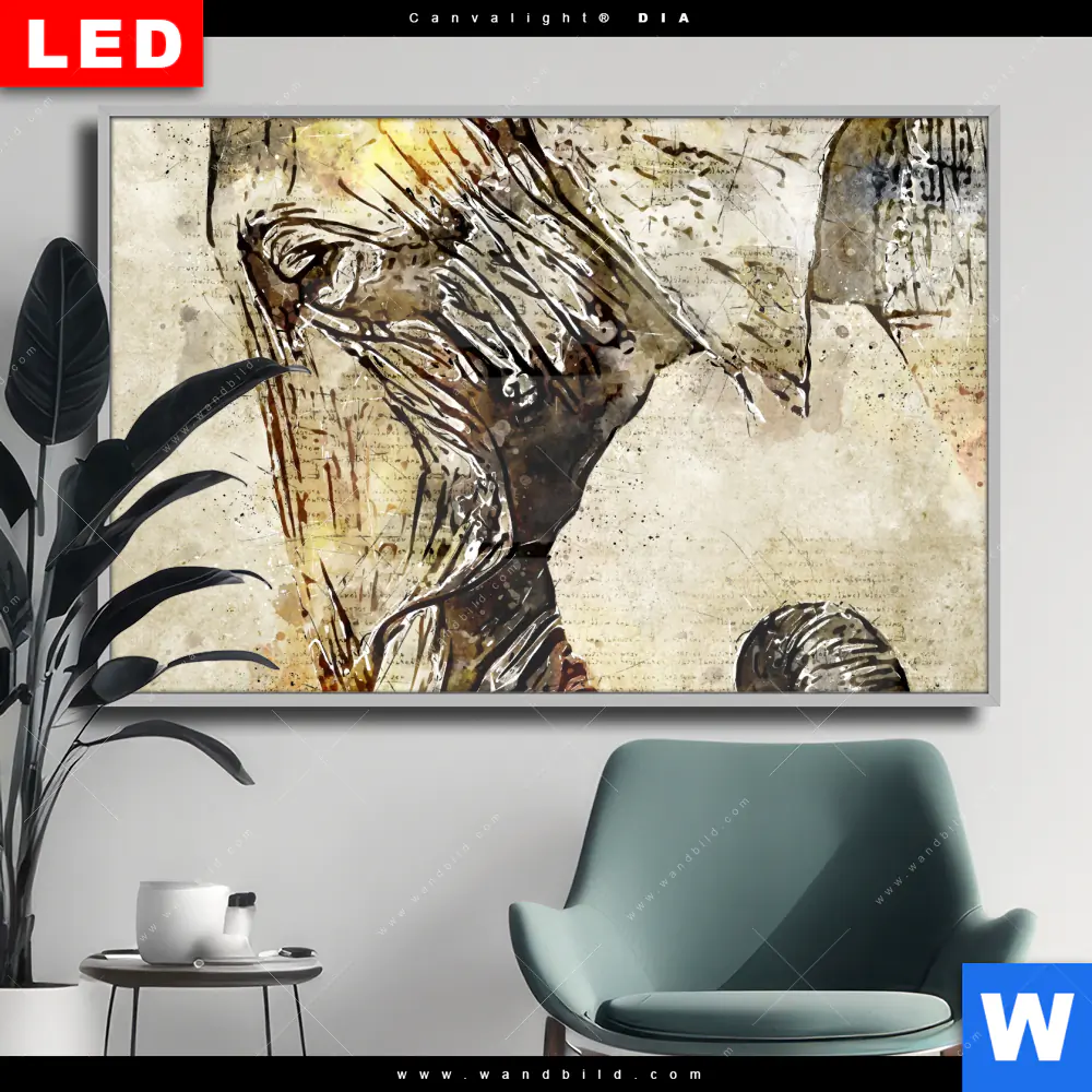 Wechselmotiv Acrylglas Canvalight® DIA | Vintage Elefant | Querformat