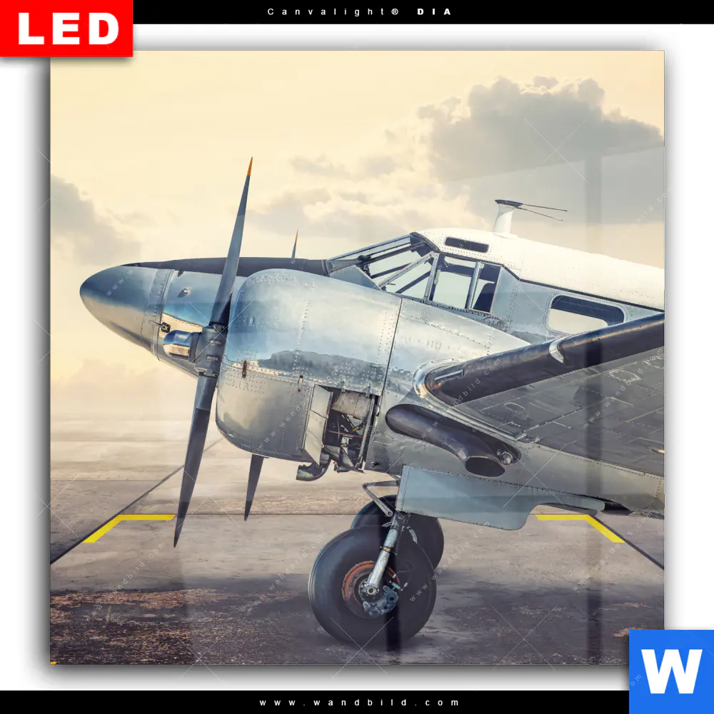 Wechselmotiv Acrylglas Canvalight® DIA | Vintage Flugzeug | Quadrat - Image 2
