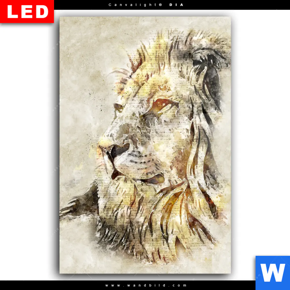 Wechselmotiv Acrylglas Canvalight® DIA | Vintage Löwe | Hochformat - Image 2