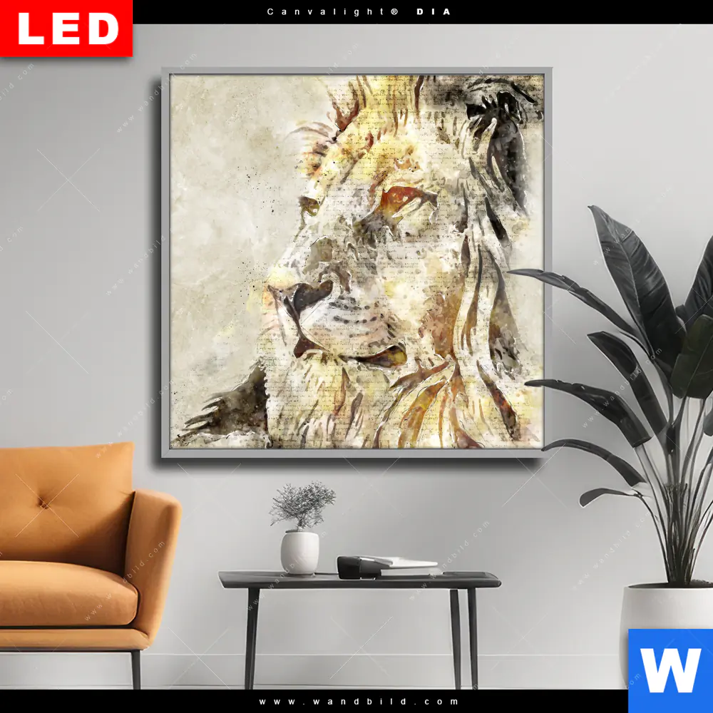 Wechselmotiv Acrylglas Canvalight® DIA | Vintage Löwe | Quadrat