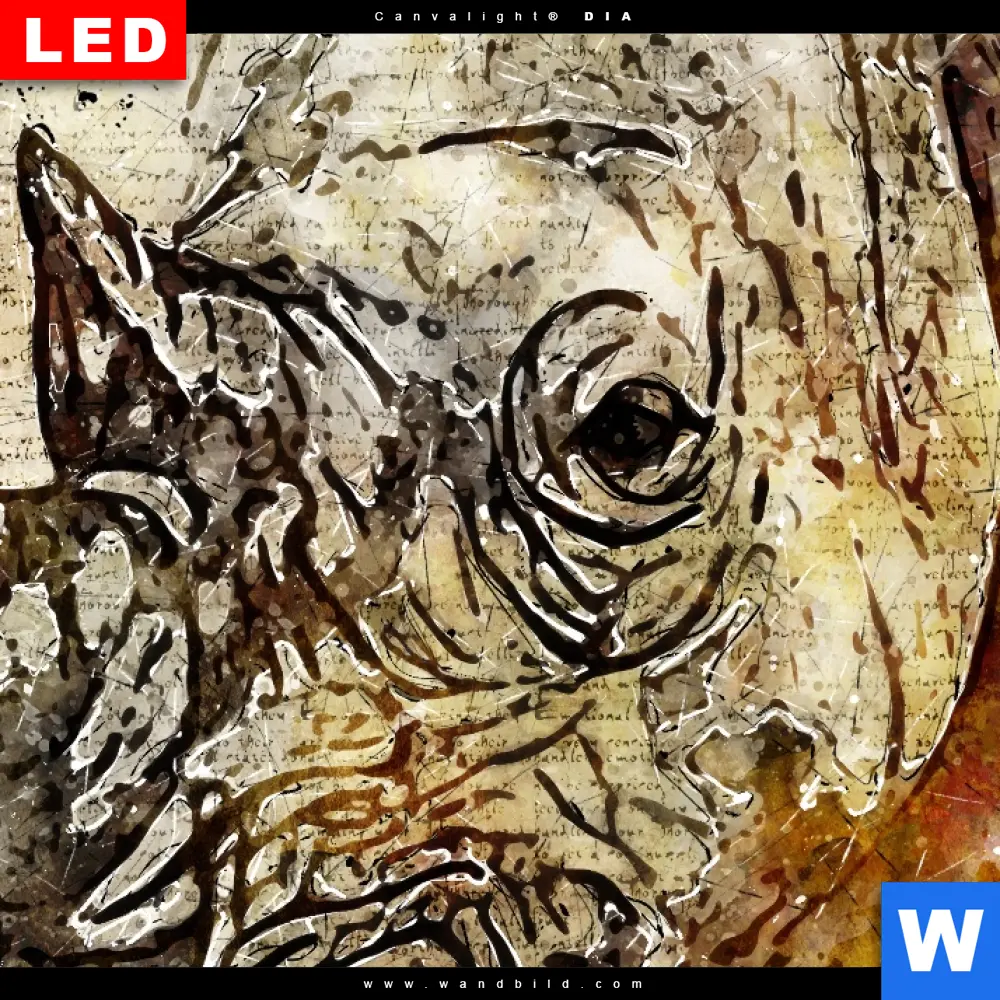 Wechselmotiv Acrylglas Canvalight® DIA | Vintage Nashorn | Quadrat - Image 4