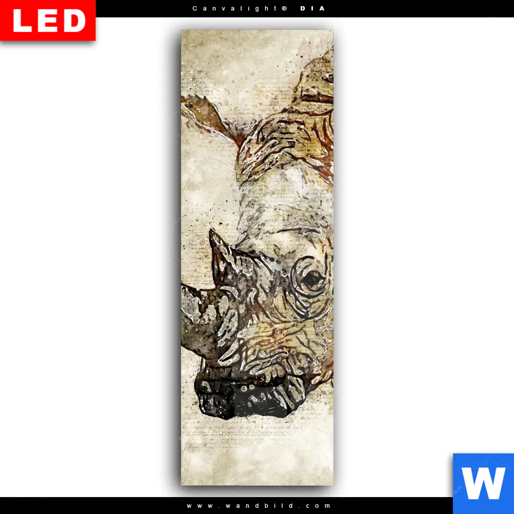 Wechselmotiv Acrylglas Canvalight® DIA | Vintage Nashorn | Schmal - Image 2