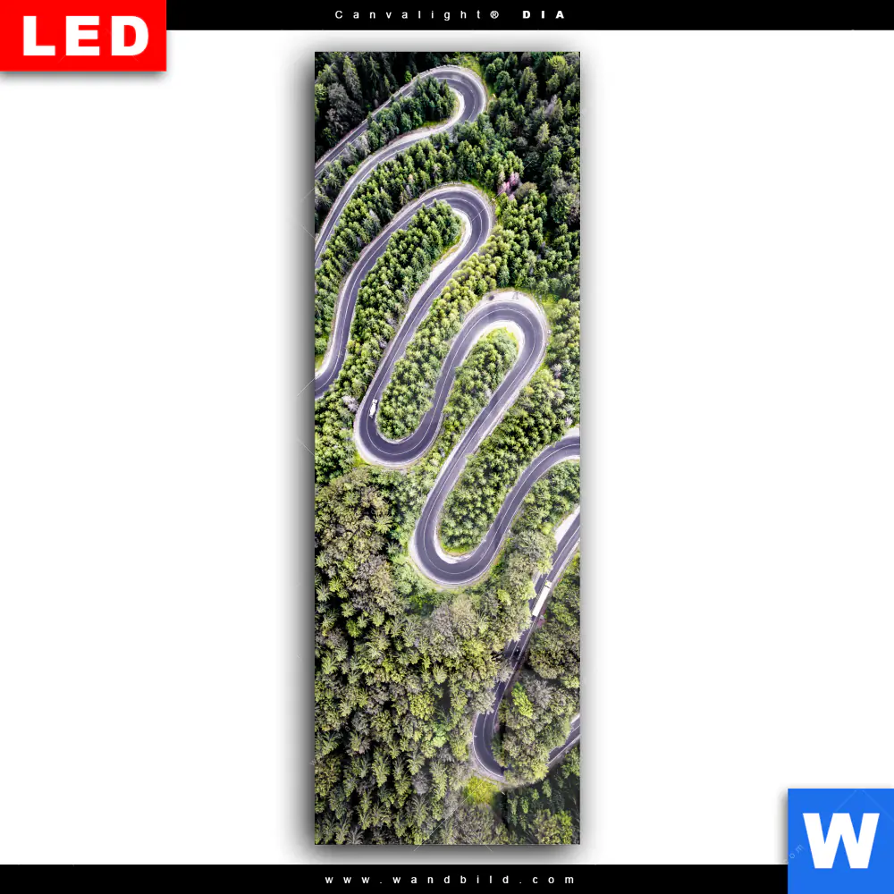 Wechselmotiv Acrylglas Canvalight® DIA | Wald & Straße Luftaufnahme | Schmal - Image 2