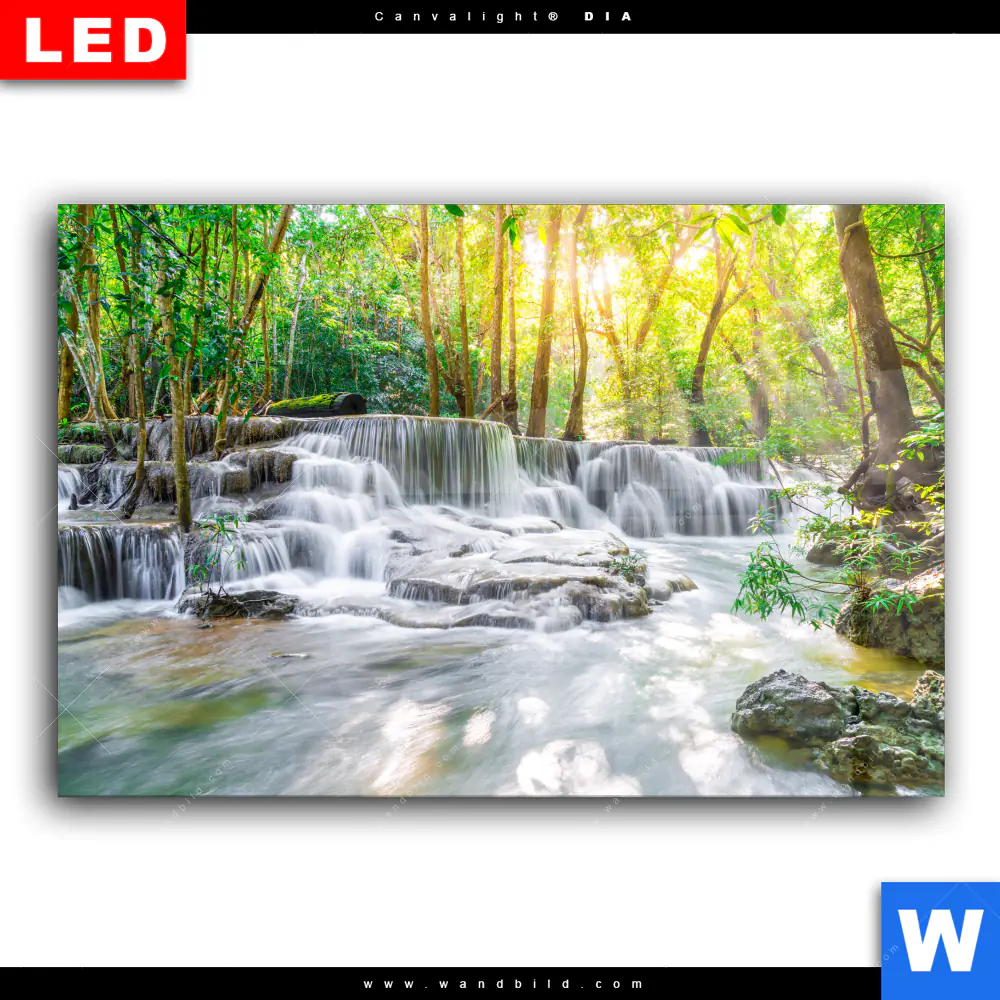 Wechselmotiv Acrylglas Canvalight® DIA | Wald & Wasserfall No. 1 | Querformat - Image 2