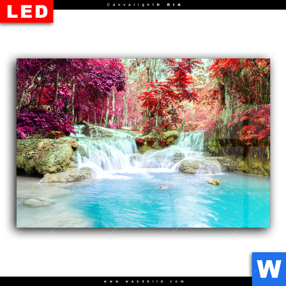 Wechselmotiv Acrylglas Canvalight® DIA | Wald & Wasserfall No. 3 | Querformat - Image 2