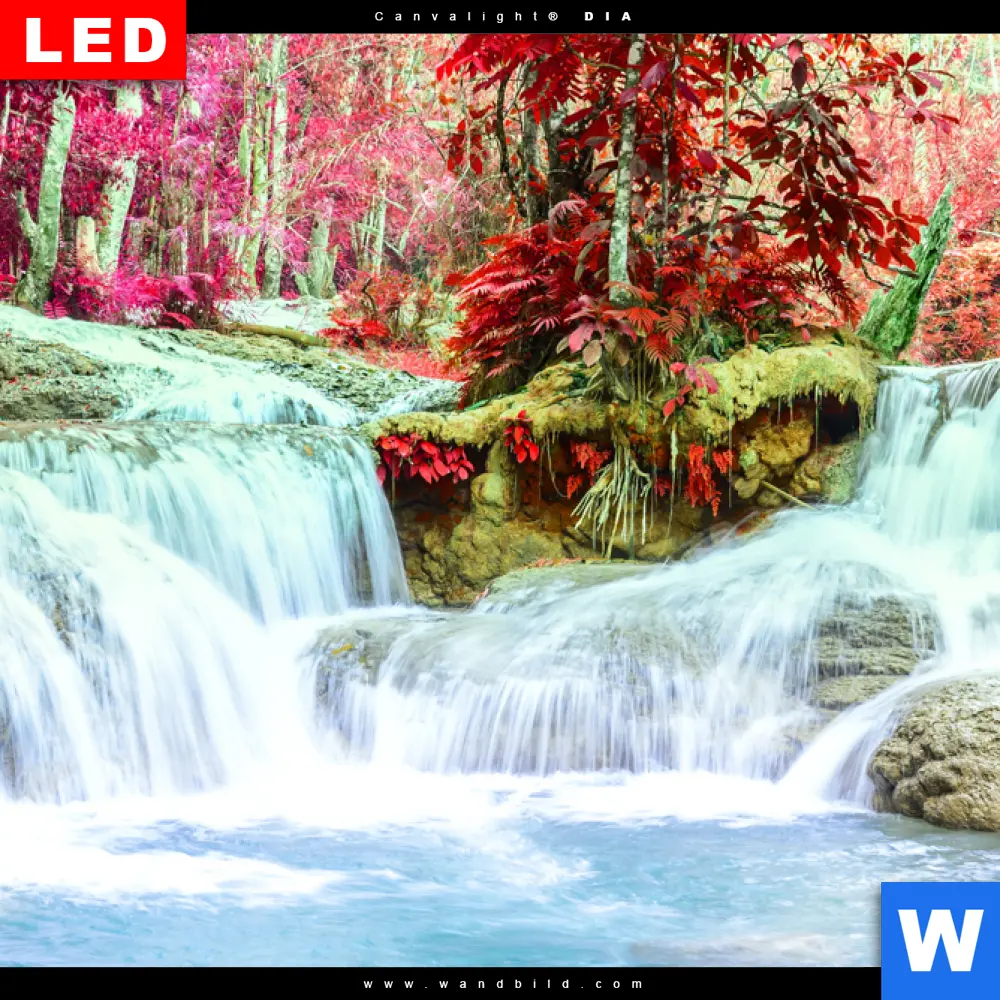 Wechselmotiv Acrylglas Canvalight® DIA | Wald & Wasserfall No. 3 | Querformat - Image 4
