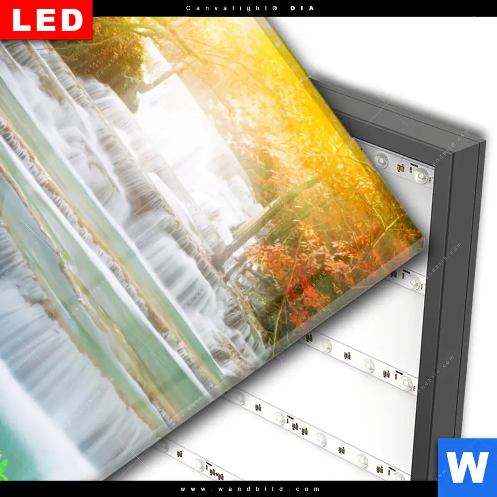 Wechselmotiv Acrylglas Canvalight® DIA | Wald & Wasserfall No. 5 | Hochformat - Image 3