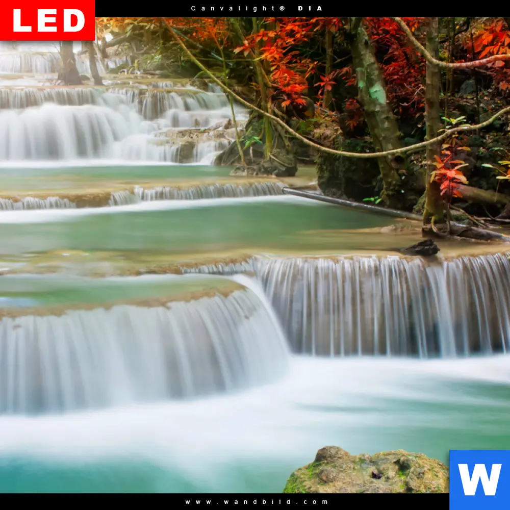 Wechselmotiv Acrylglas Canvalight® DIA | Wald & Wasserfall No. 5 | Quadrat - Image 4