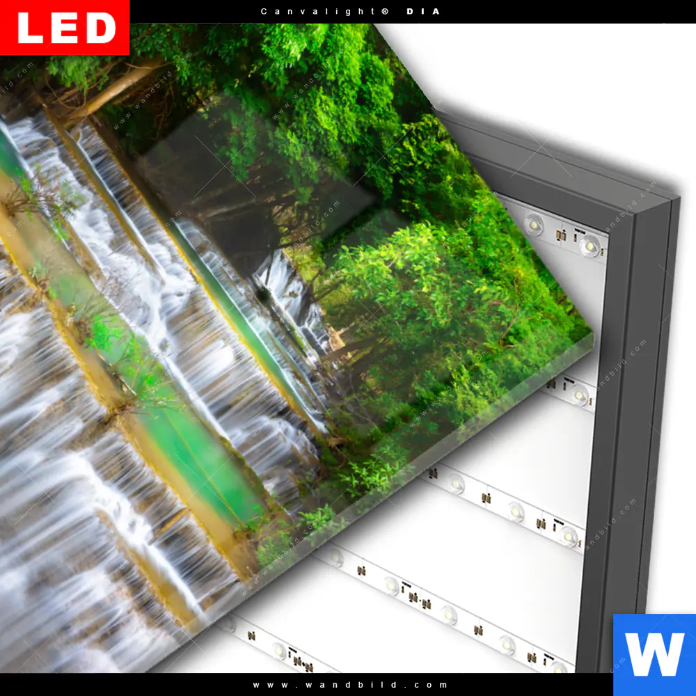 Wechselmotiv Acrylglas Canvalight® DIA | Wald & Wasserfall No. 6 | Hochformat - Image 3