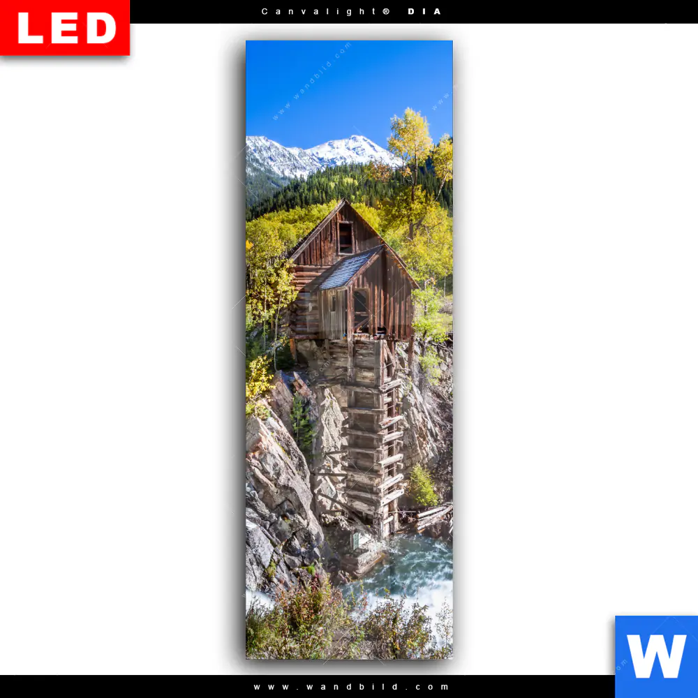 Wechselmotiv Acrylglas Canvalight® DIA | Waldhütte am Fluss | Schmal - Image 2