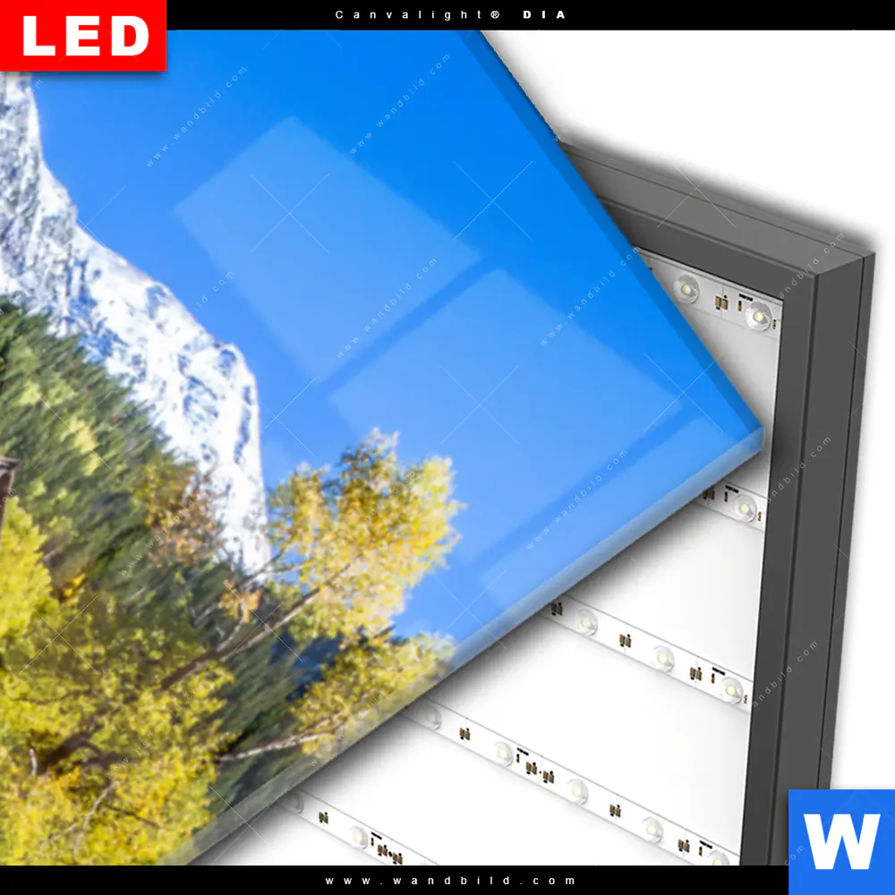 Wechselmotiv Acrylglas Canvalight® DIA | Waldhütte am Fluss | Schmal - Image 3