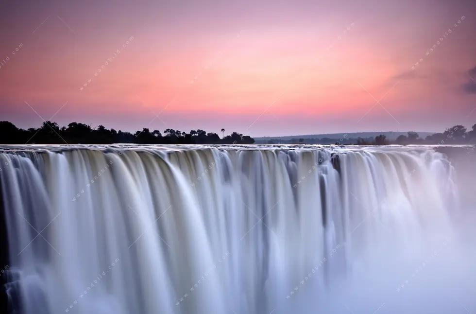 Wechselmotiv Acrylglas Canvalight® DIA | Wasserfall bei Abendröte | Panorama - Image 5