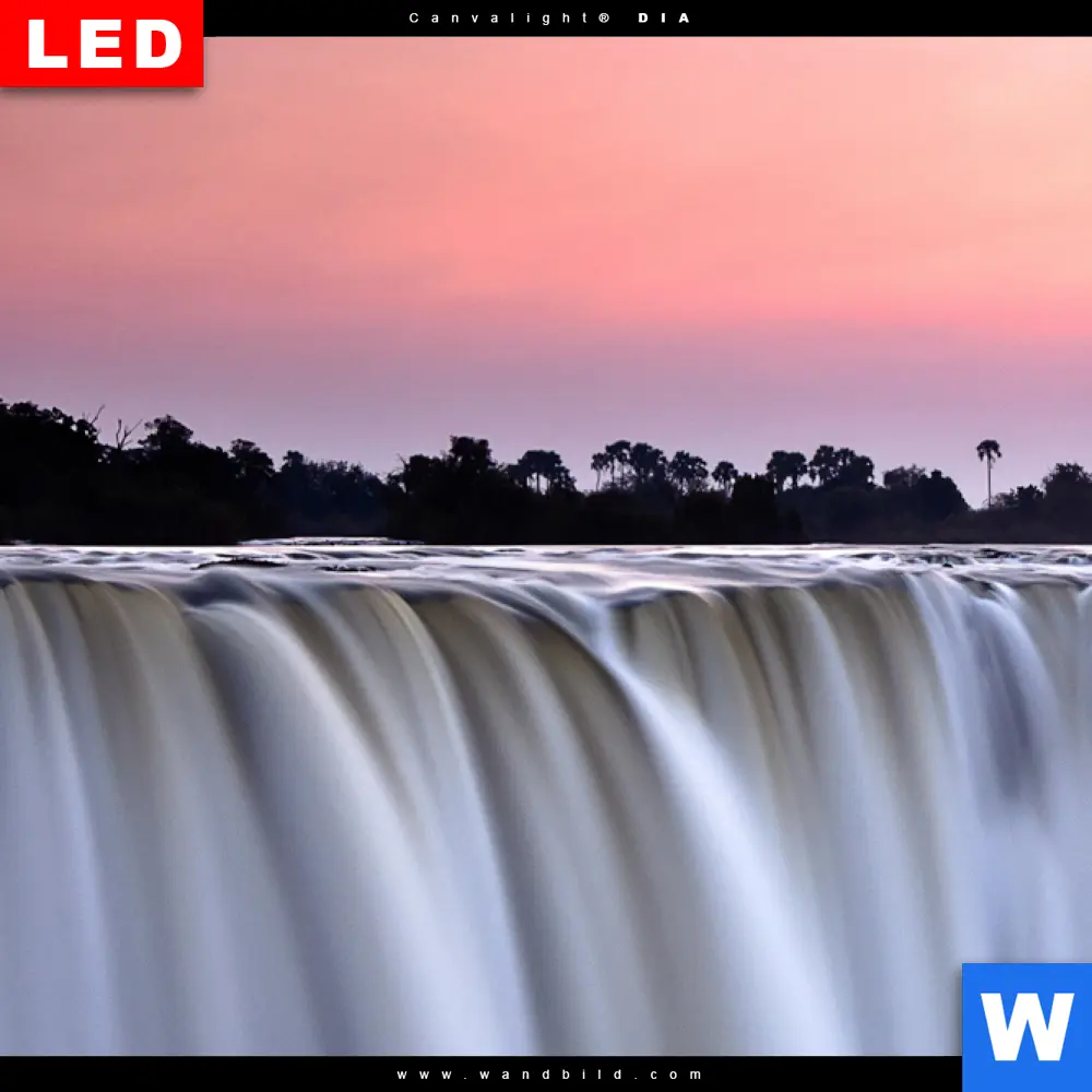 Wechselmotiv Acrylglas Canvalight® DIA | Wasserfall bei Abendröte | Quadrat - Image 4