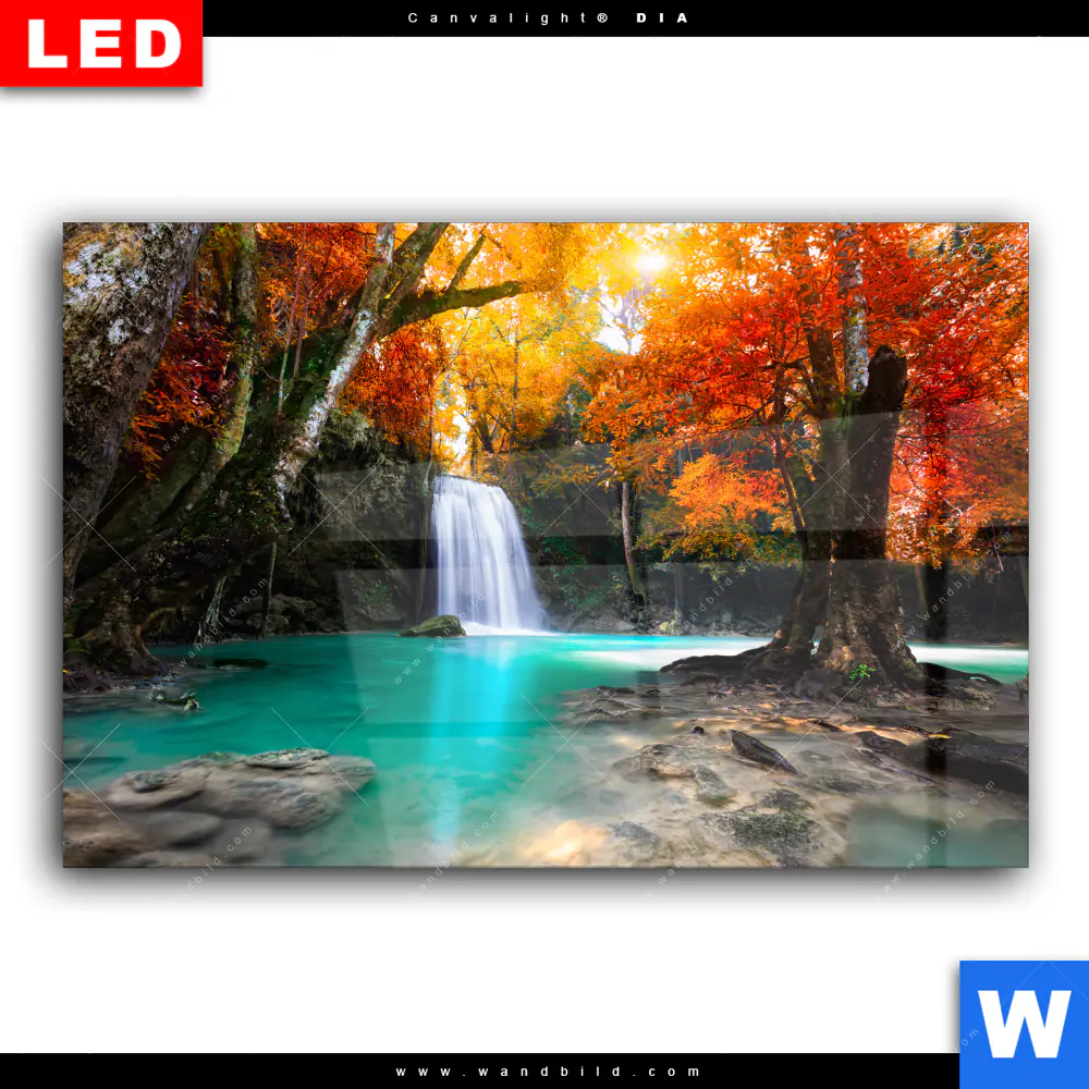 Wechselmotiv Acrylglas Canvalight® DIA | Wasserfall im Wald | Querformat - Image 2