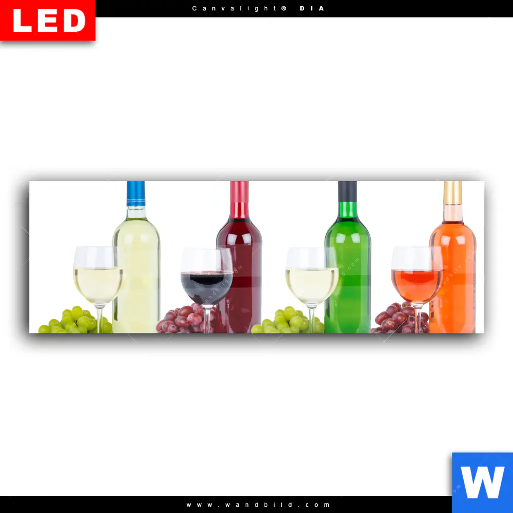 Wechselmotiv Acrylglas Canvalight® DIA | Wein in Flaschen und Gläsern | Panorama - Image 2