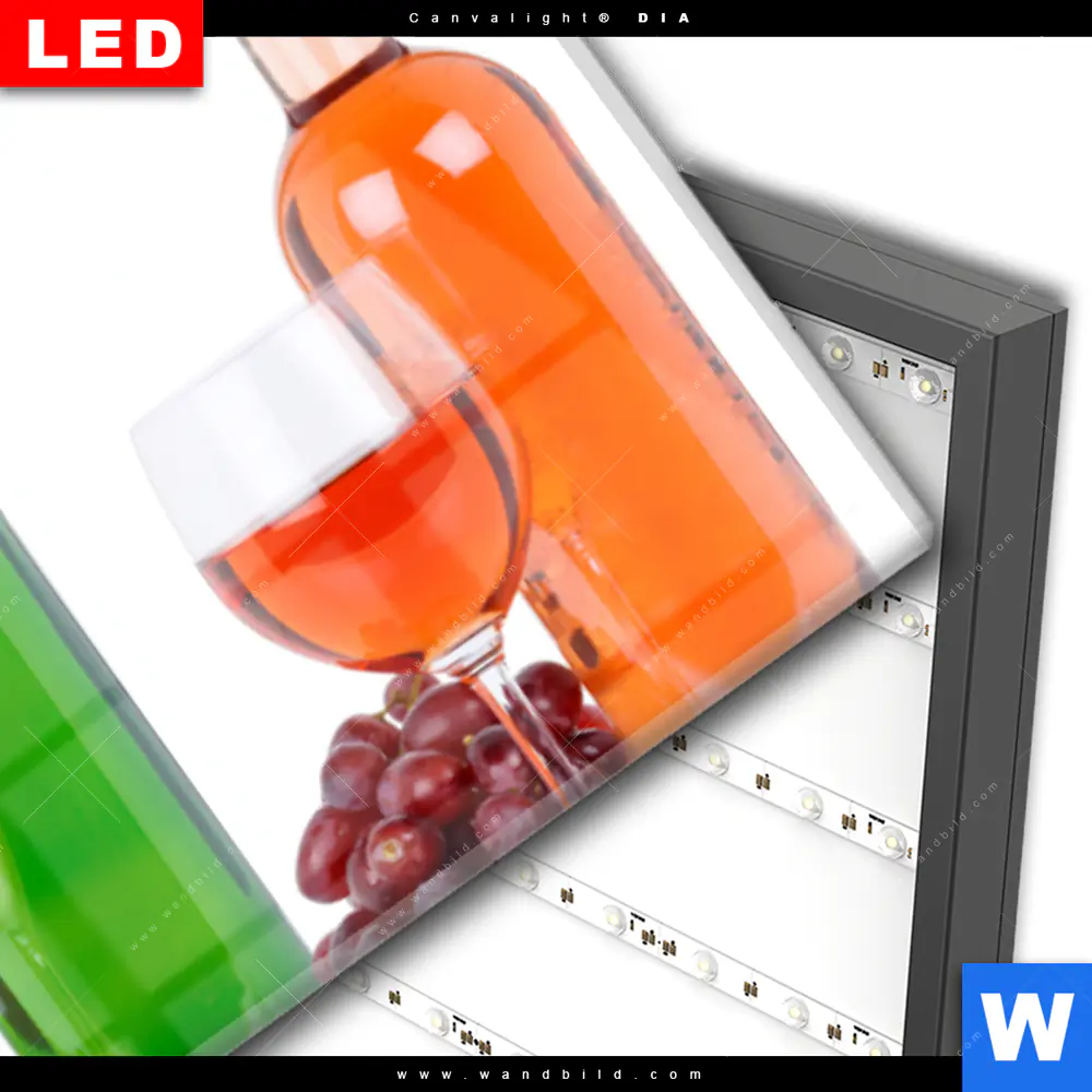 Wechselmotiv Acrylglas Canvalight® DIA | Wein in Flaschen und Gläsern | Panorama - Image 3