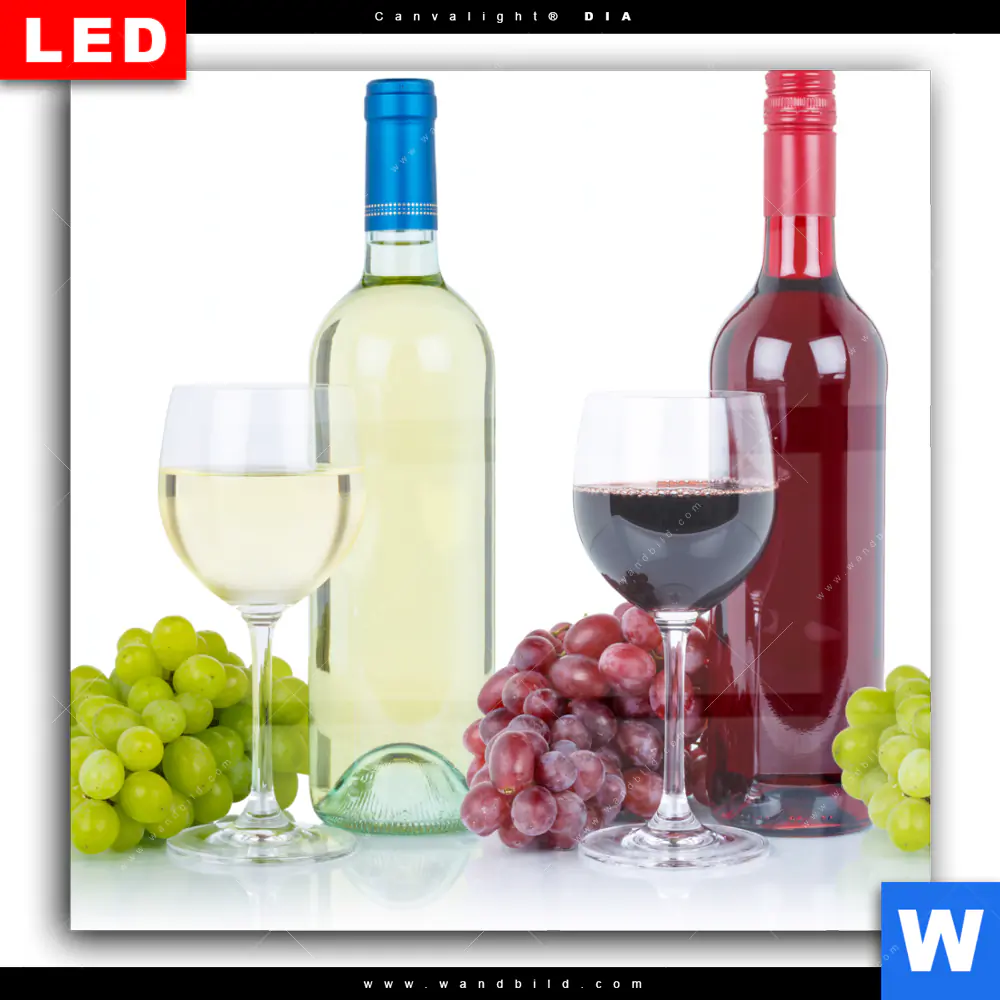 Wechselmotiv Acrylglas Canvalight® DIA | Wein in Flaschen und Gläsern | Quadrat - Image 2