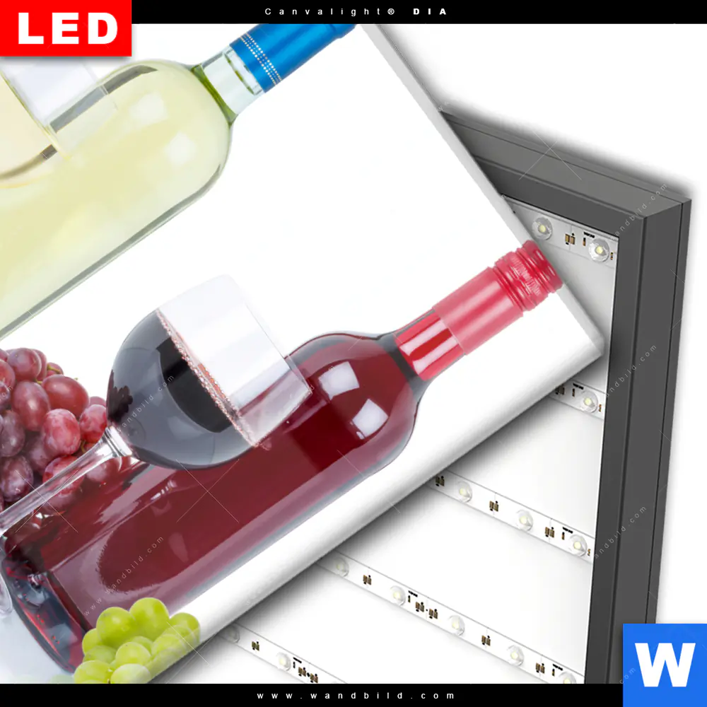 Wechselmotiv Acrylglas Canvalight® DIA | Wein in Flaschen und Gläsern | Quadrat - Image 3