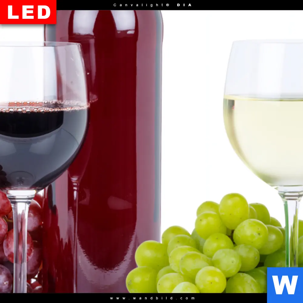 Wechselmotiv Acrylglas Canvalight® DIA | Wein in Flaschen und Gläsern | Quadrat - Image 4