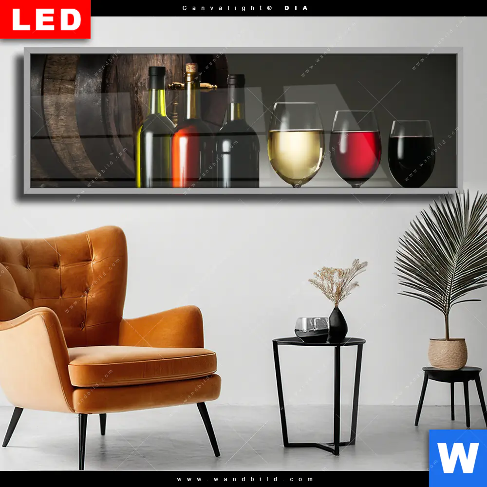 Wechselmotiv Acrylglas Canvalight® DIA | Wein & Trauben | Panorama