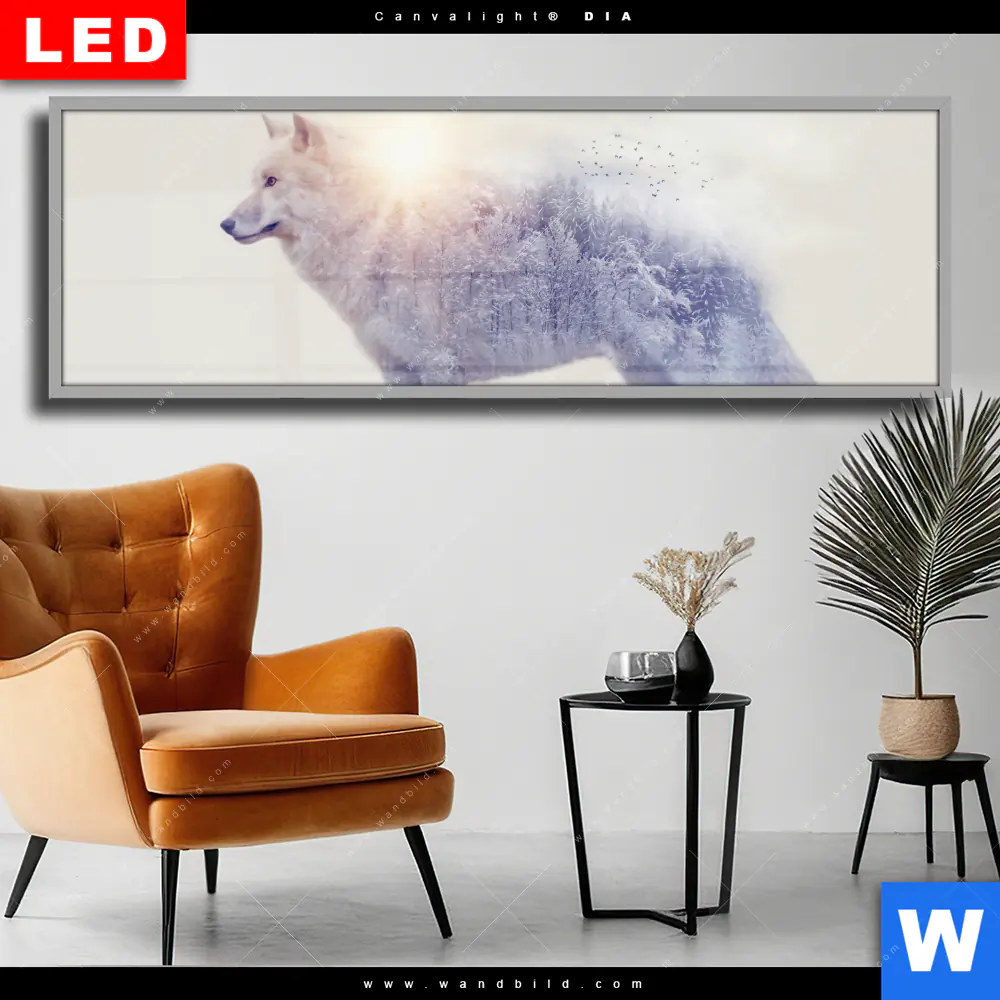 Wechselmotiv Acrylglas Canvalight® DIA | Wolf & Wald No.1 | Panorama