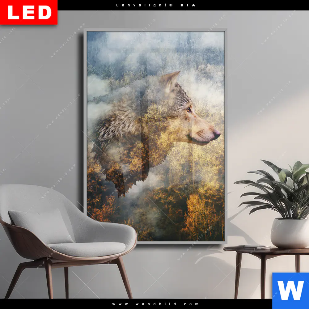 Wechselmotiv Acrylglas Canvalight® DIA | Wolf & Wald No.2 | Hochformat