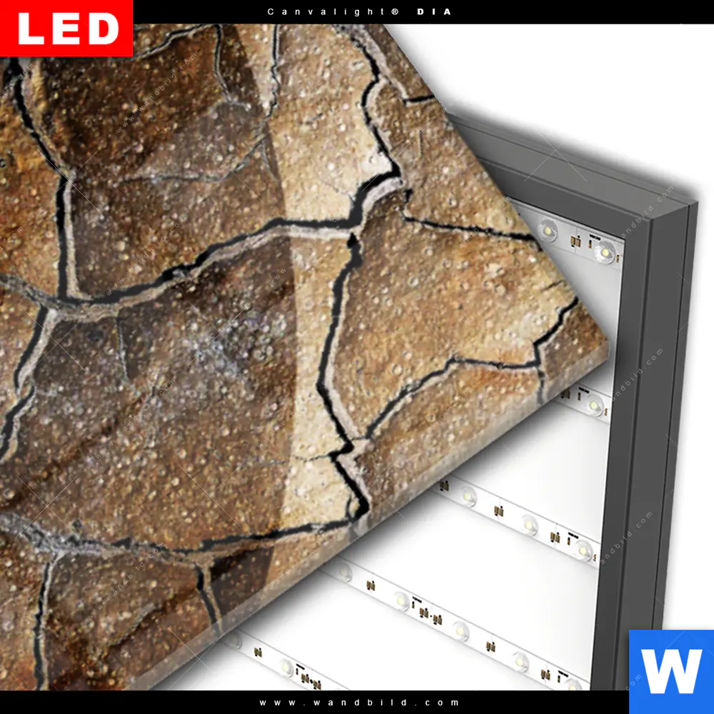 Wechselmotiv Acrylglas Canvalight® DIA | Yin Yang auf rissiger Erde | Panorama - Image 3