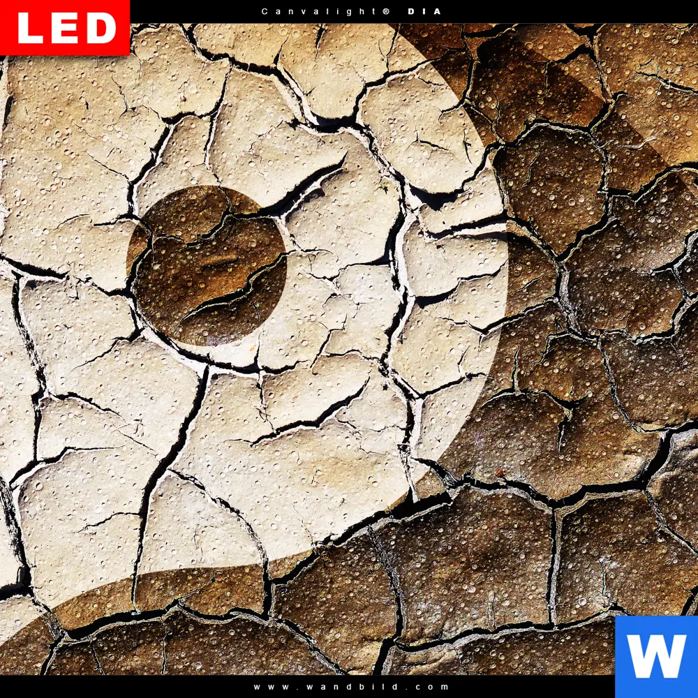 Wechselmotiv Acrylglas Canvalight® DIA | Yin Yang auf rissiger Erde | Quadrat - Image 4