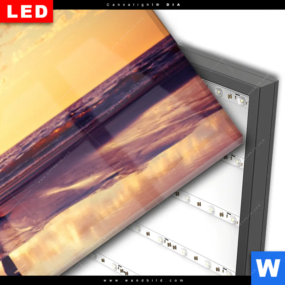 Wechselmotiv Acrylglas Canvalight® DIA | Yoga am lila Strand | Panorama - Image 3