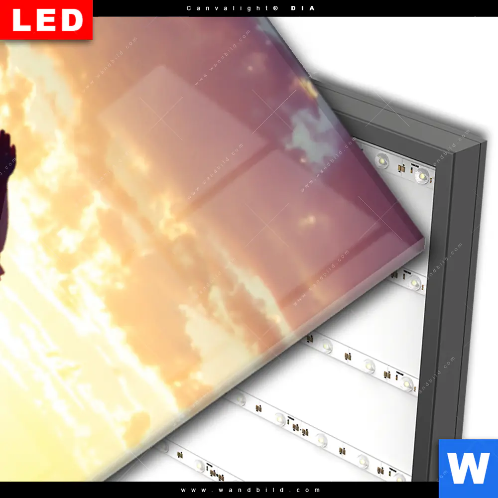 Wechselmotiv Acrylglas Canvalight® DIA | Yoga am lila Strand | Schmal - Image 3