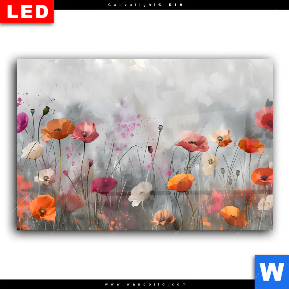 Wechselmotiv Acrylglas Canvalight® DIA | Zarte Mohnblumen im Wind | Querformat - Image 2