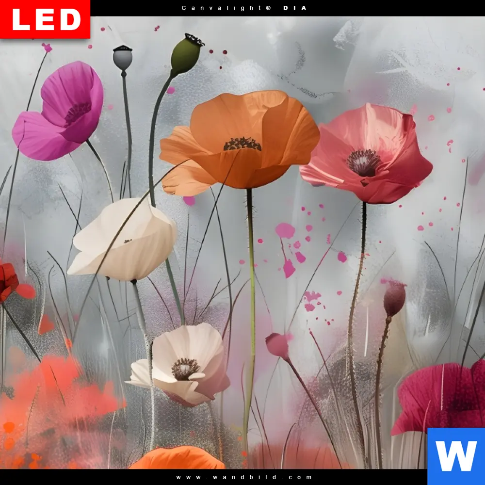 Wechselmotiv Acrylglas Canvalight® DIA | Zarte Mohnblumen im Wind | Querformat - Image 4