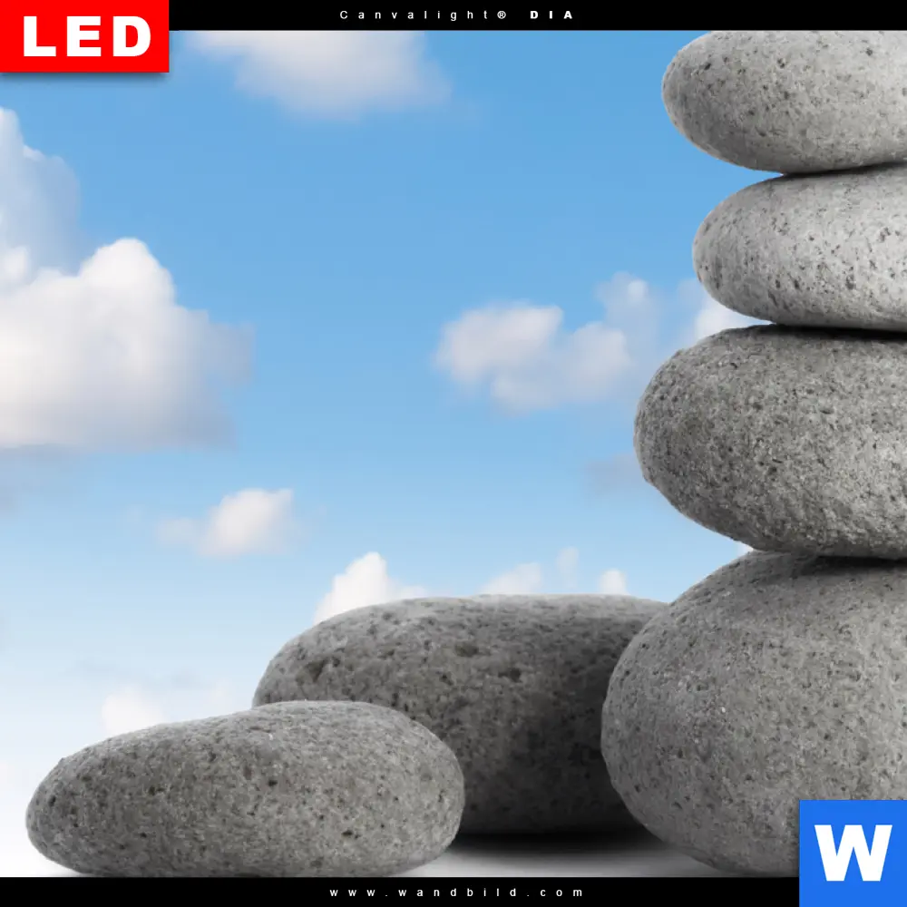 Wechselmotiv Acrylglas Canvalight® DIA | Zen Spa Steine | Hochformat - Image 4